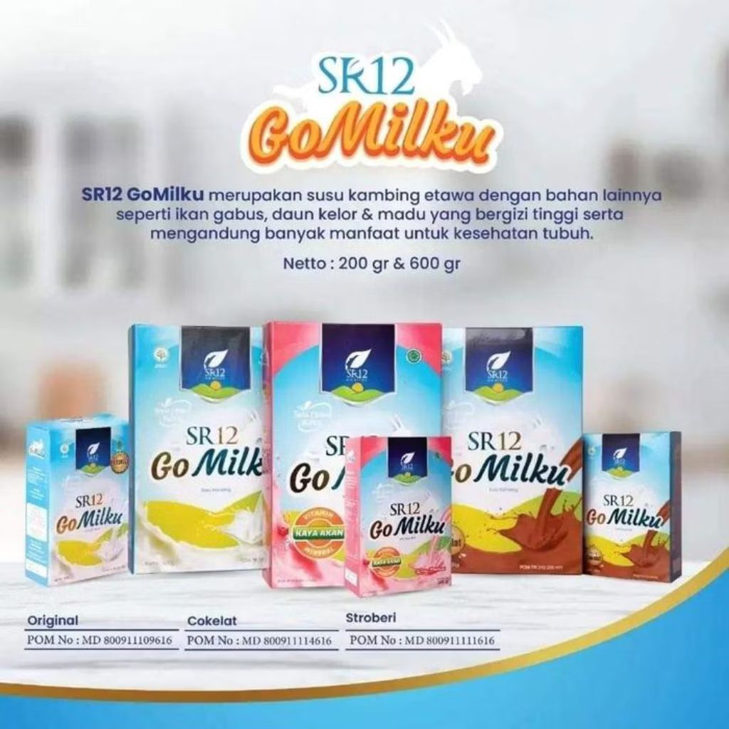 SR12 Go Milku Rasa Original, Coklat, Strawberry