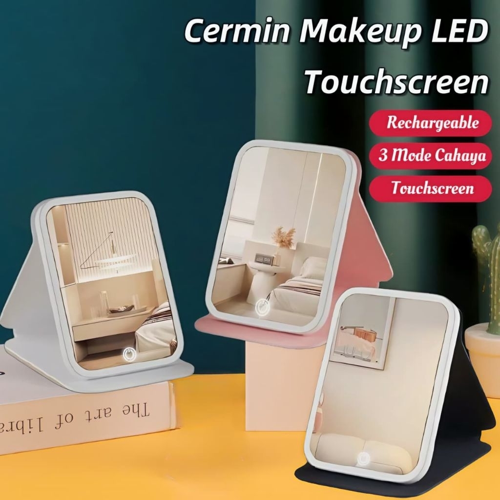 LED Cermin | Cermin Lampu LED | Cermin Makeup LED Touchscreen •Gt•