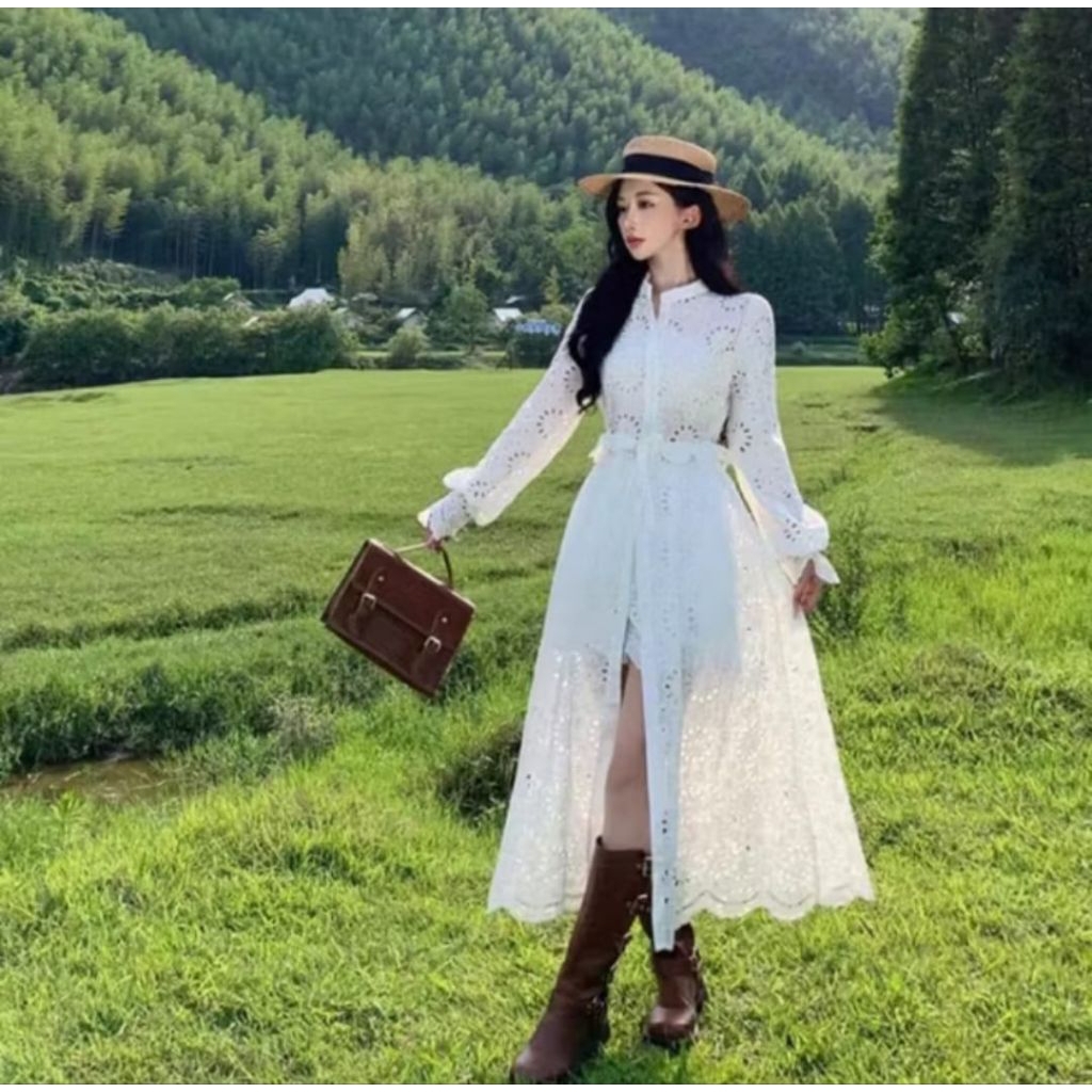 Baju luaran lace outer cardigan kardigan rompi long outer pantai pesta natal christmas new year part