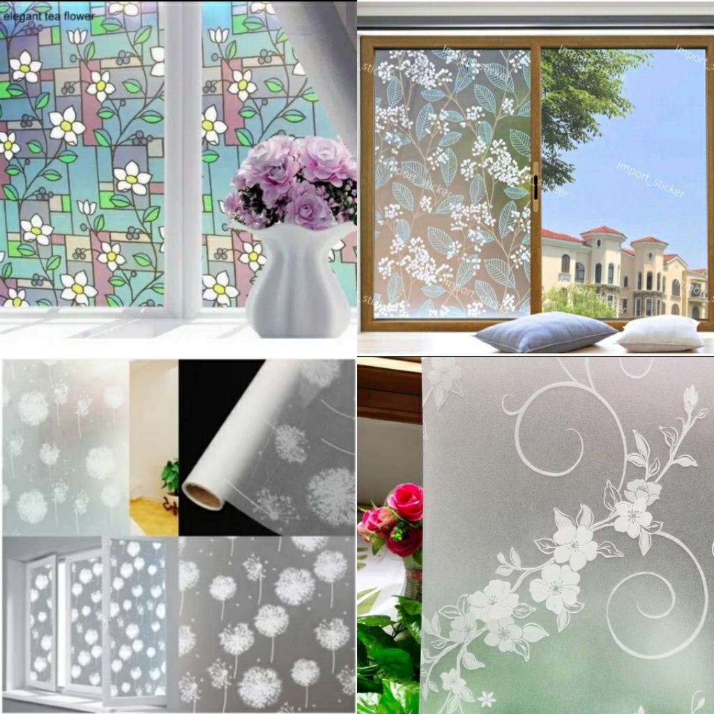 CANTIK MEWAH✅️SANDBLAST BURAM /STIKER KACA PENGGANTI GORDYN/ STICKER KACA ANTI INTIP/ STIKER KACA MO