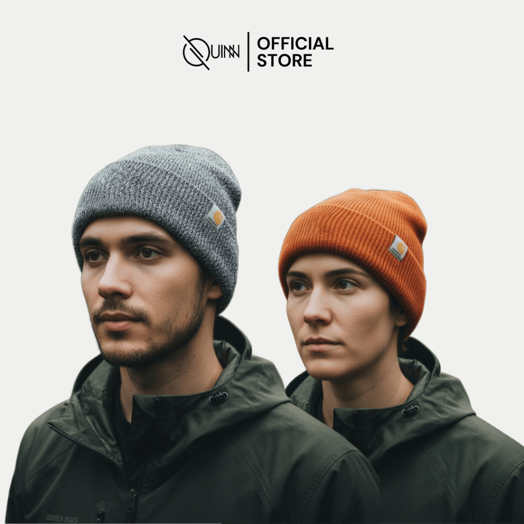 Carhartt Beanie Hat Knit Cuffed Brown and Heather Grey BNWT