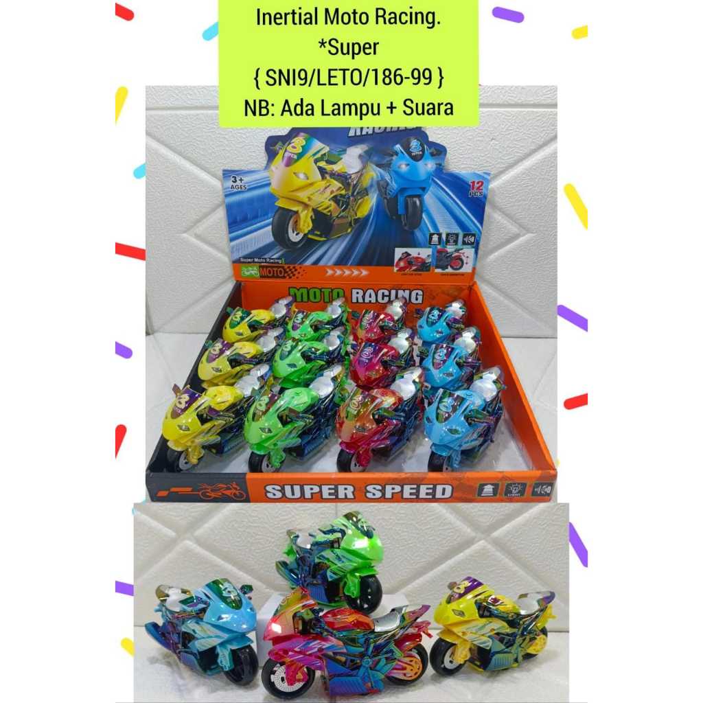 New Mainan Motor Super Racing LED Suara Mainan Anak Motor Balap Mini Keren