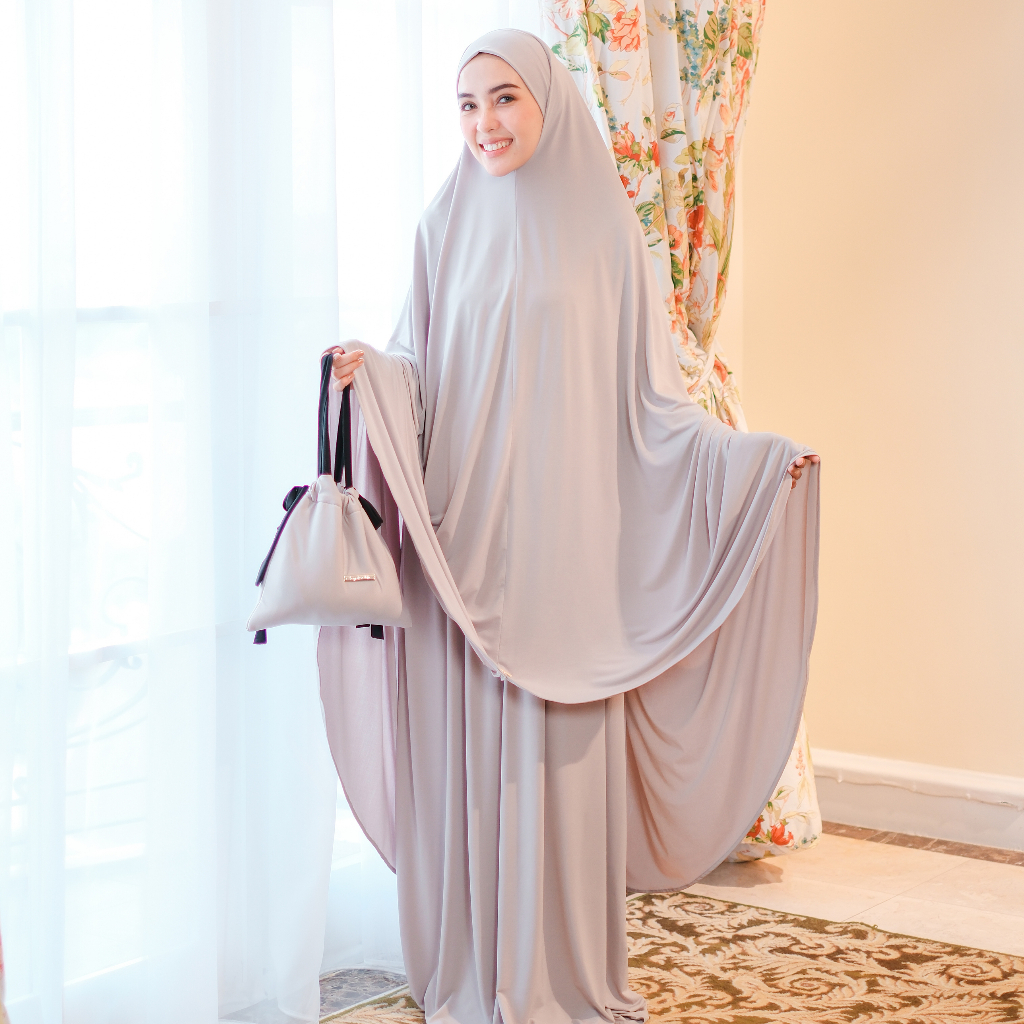 Lozy Hijab - Shameera Prayer Set (Mukena Multifungsi French Khimar Umroh Haji Jersey Lozy x Hamidah)