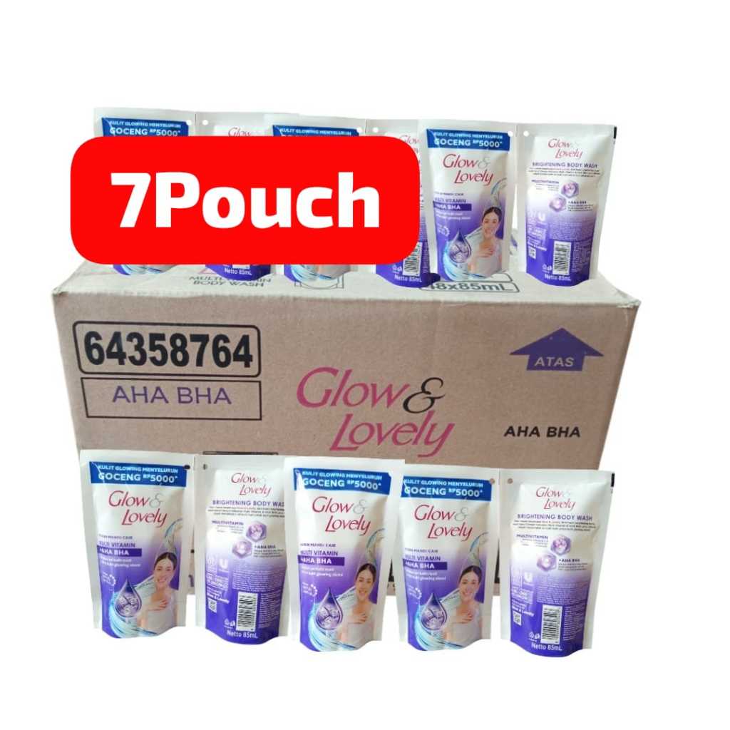 GLOW & LOVELY 85 ml ungu Sabun Mandi Cair Perawatan Kulit 7 Pcs Soap Perawatan Memutihkan Vitamin
