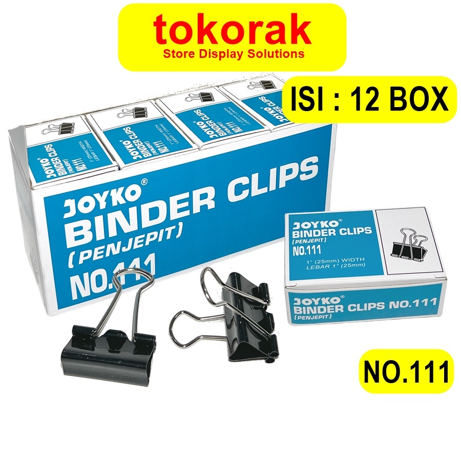JOYKO BINDER CLIP JOYKO PENJEPIT KERTAS 111 KLIP KERTAS HITAM NO.111