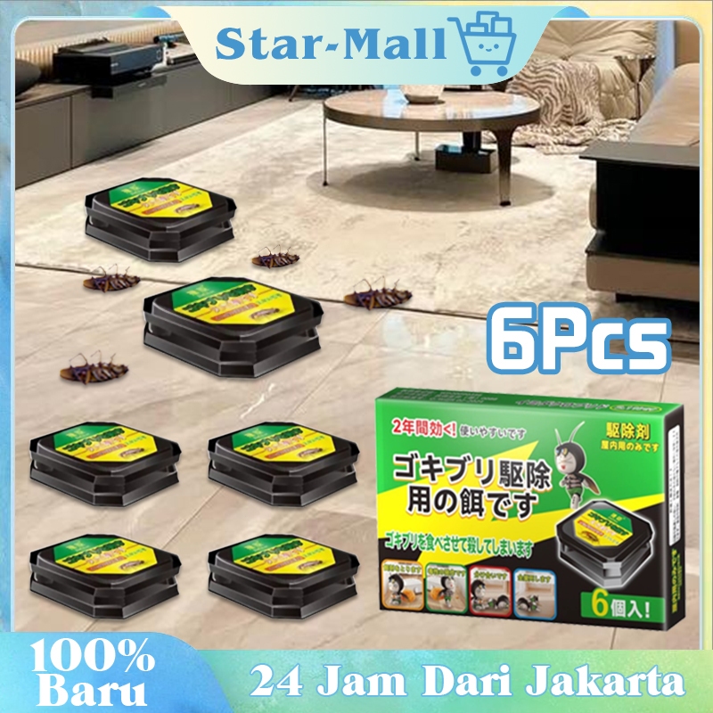 1Box 6Pcs Racun Pembasmi Kecoa Earth Black Ca Anti Kecoa Earth Black Cap