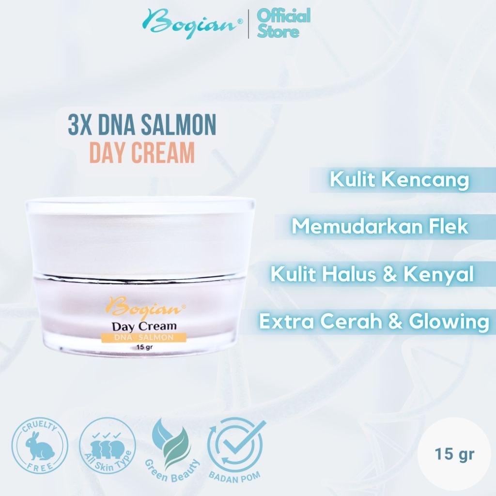Boqian Day Cream DNA Salmon Brightening dan Anti aging 15gr (Bogian Krim Siang DNA Salmon)