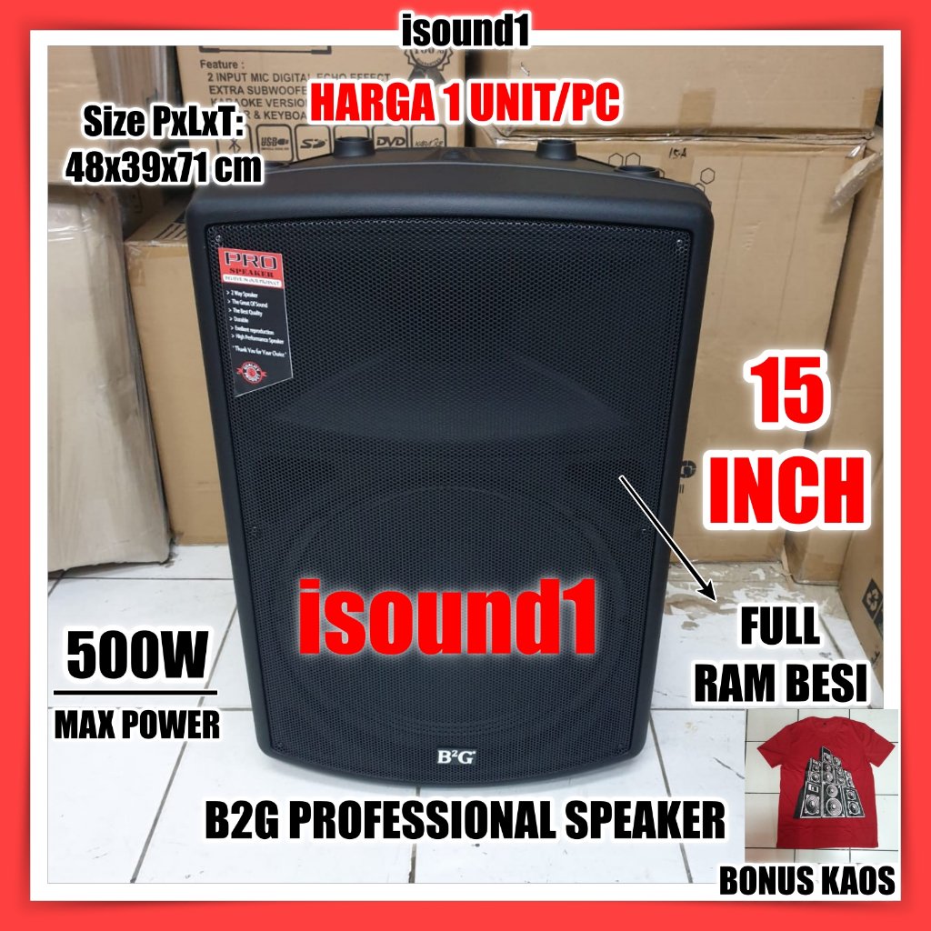 SPEAKER PASIF B2G 15 INCH 15INCH 15 IN BOX FIBER MONITOR SUARA MANTAP ORIGINAL HARGA 1 UNIT