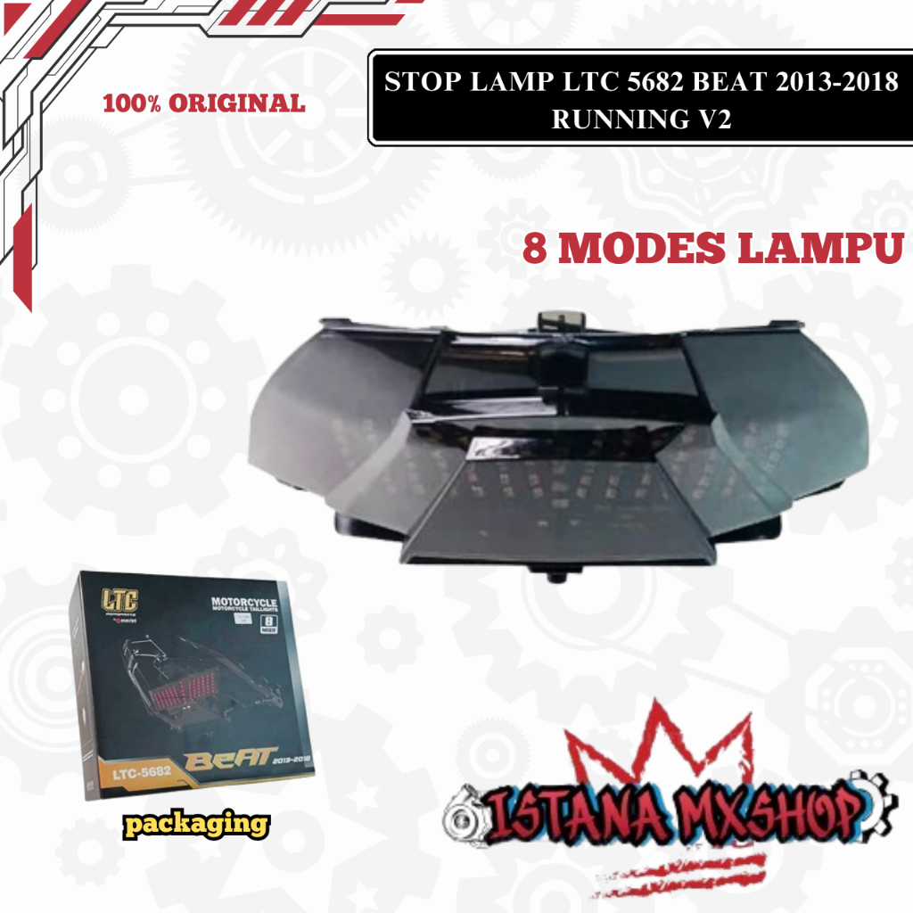 LTC Lampu Stop 5682 LED Running V-2 Beat 2013-2018