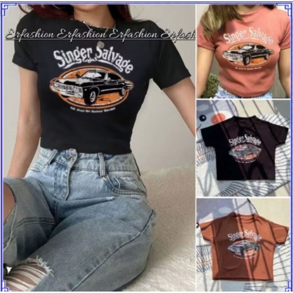 Baju wanita crop top ketat