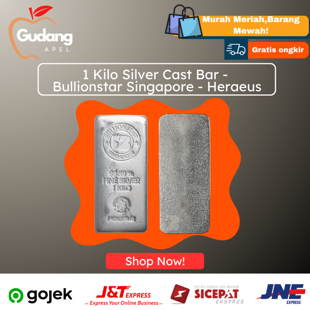 Perak Batangan Silver Bar Heraeus Singapore 99.9% 1000gr | Silver Bar Heraus Bullionstar Singapore 1