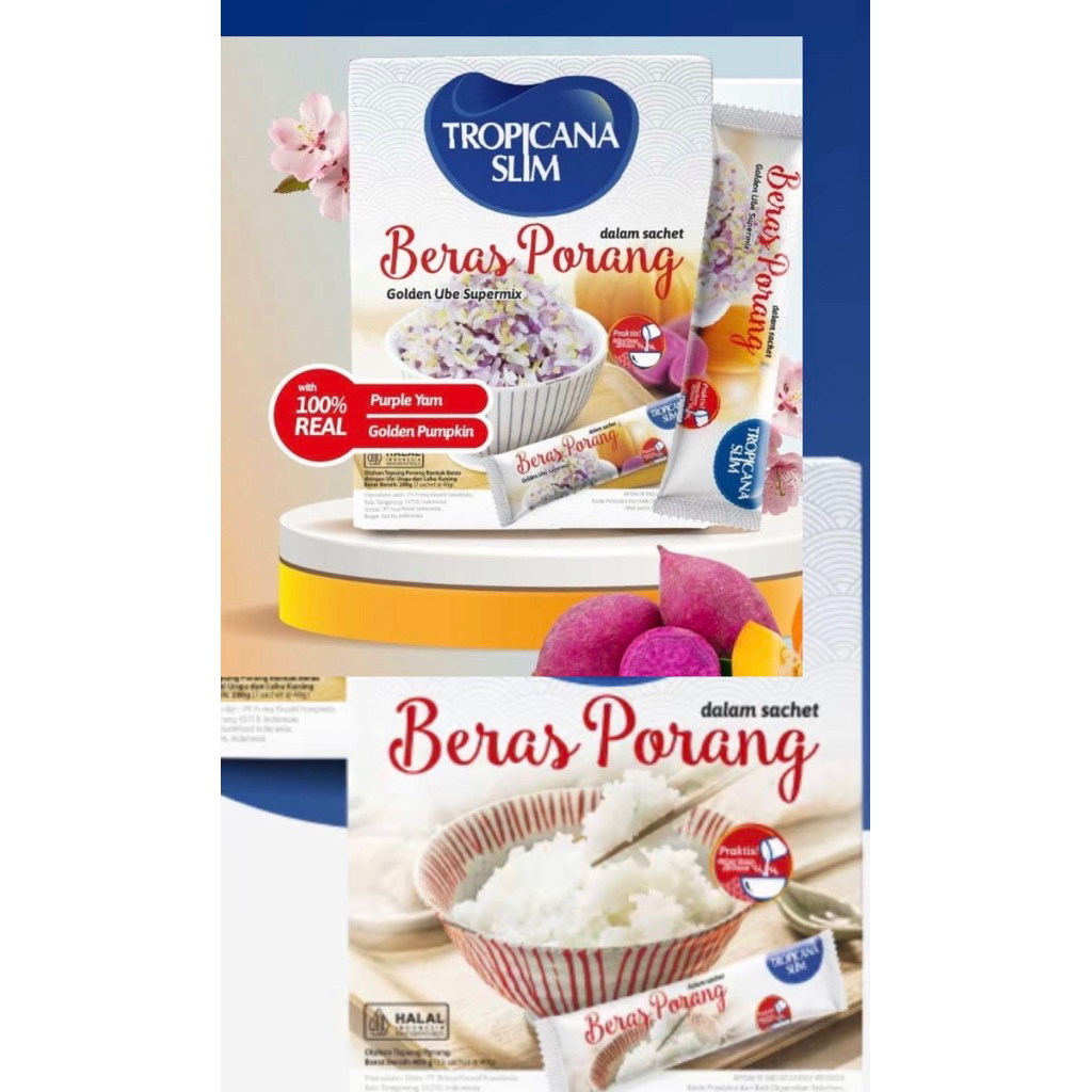 Beras porang sachet tropicana slim /beras porang golden ube sachetkonjac porang rice/beras porang