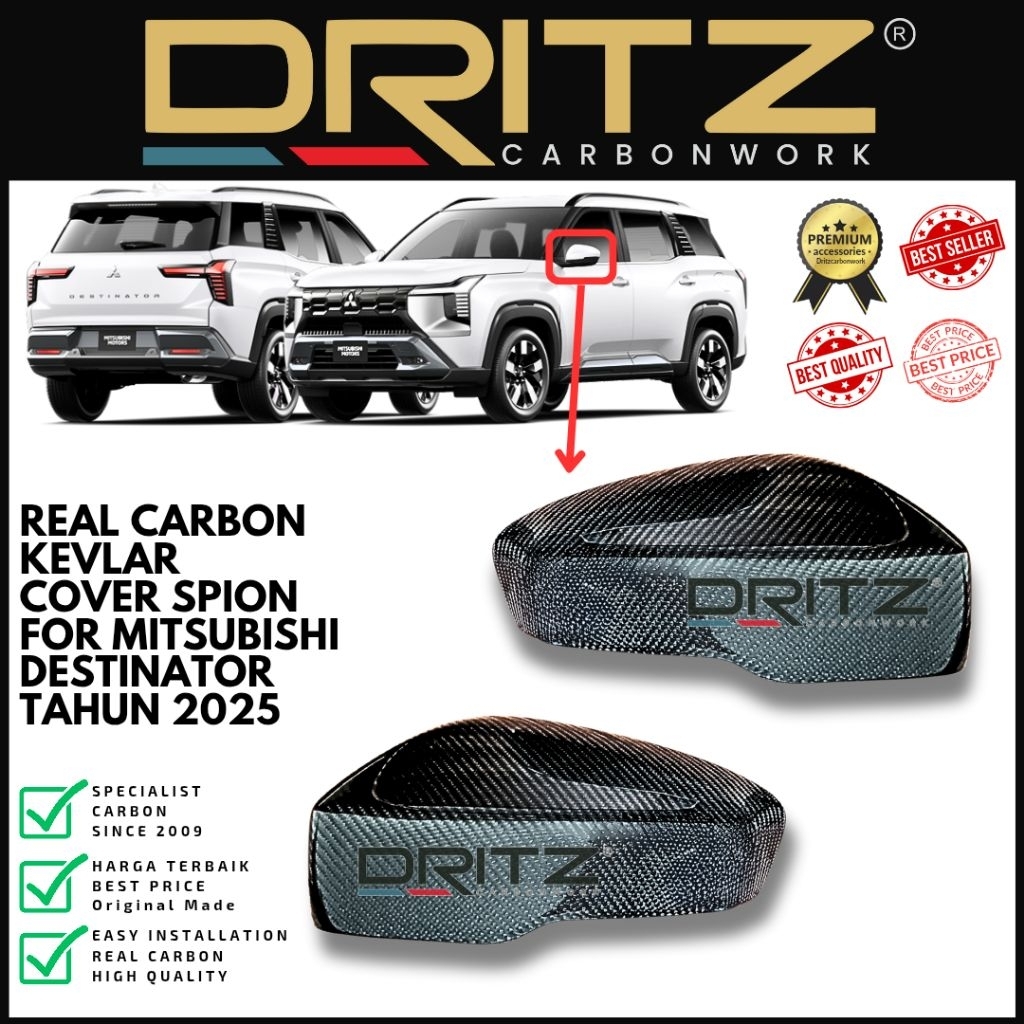 High Quality Asli Carbon Kevlar Cover Spion Mitsubishi Destinator 2025 26 karbon Fiber fibre aksesor