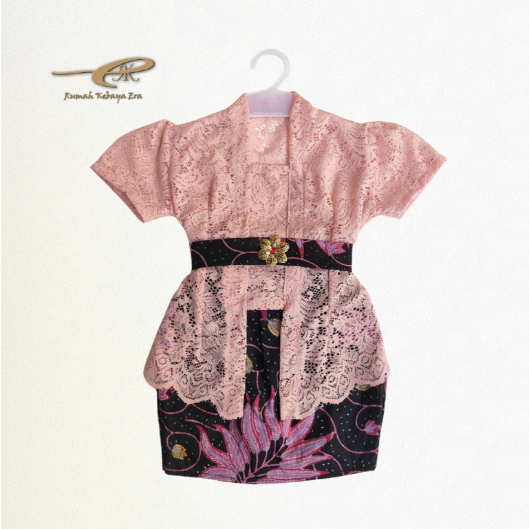 Setelan Kebaya Anak TANPA LAPISAN FURING Lengan Pendek + Rok Batik Pendek | Kebaya Perpisahan Kenaik