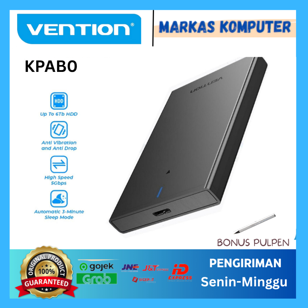 VENTION KPAB0 Enclosure SATA Hard Drive Enclosure Black