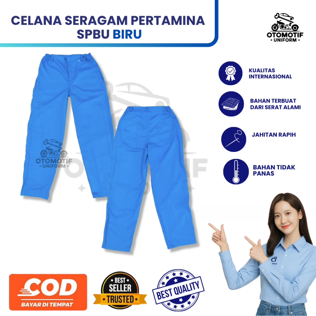 Celana Pertamina Biru | Celana Spbu | Seragam Spbu Biru | Seragam Pertamina | Celana Spbu Pertamina