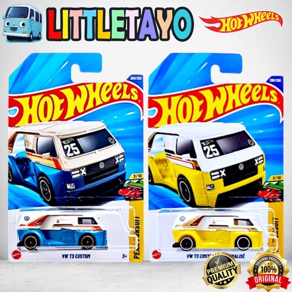 Hot Wheels Volkswagen VW T3 Custom Coklat Putih Biru Kuning Diecast Mobil Van