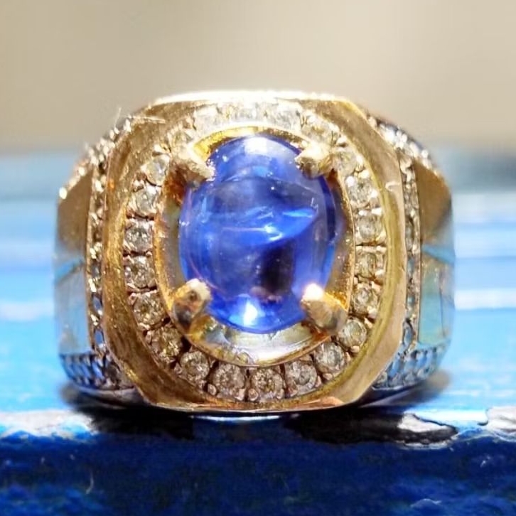 CINCIN BLUE SAPPHIRE SELON RING TITANIUM