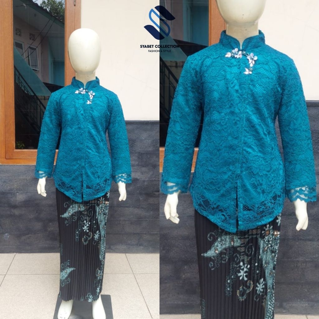SC>>Setelan Kebaya Brukat Anak Perempuan model Janggan / Kebaya janggan  Anak Usia 4-12 Tahun / baju