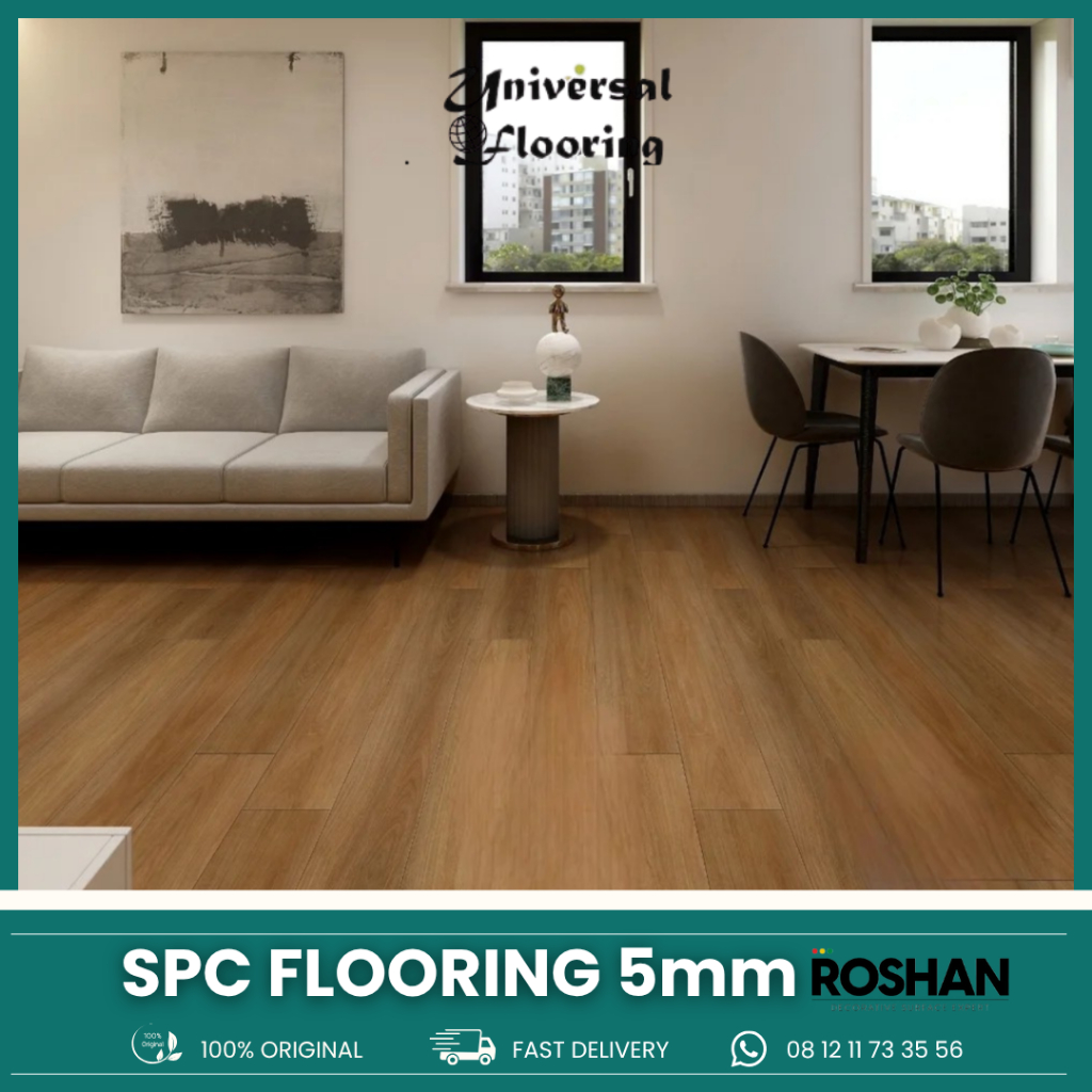 Lantai SPC 5mm Premium ROSHAN SPC Flooring | SPC Lantai Flooring 5 mm