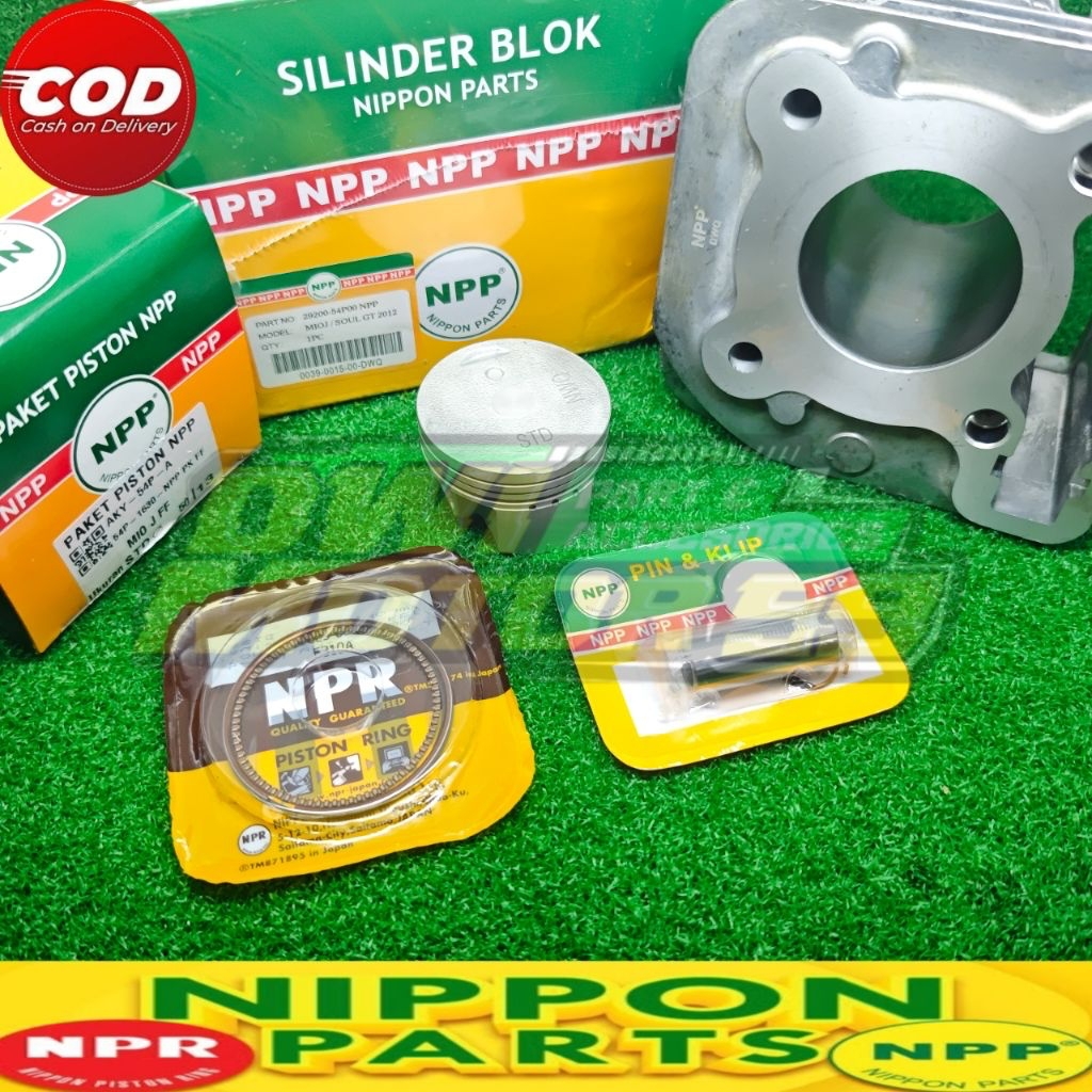 NPP PAKET BLOK SEHER SET PISTON RING PEN 54P MIO J MIO GT SOUL GT X-RIDE F1 115 CC ASLI ORIGINAL NPP