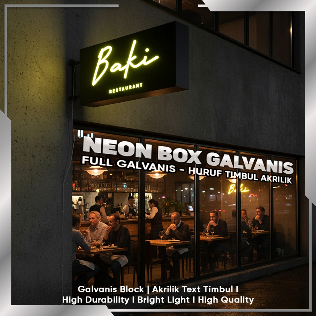 Neon Box Huruf Timbul Akrilik