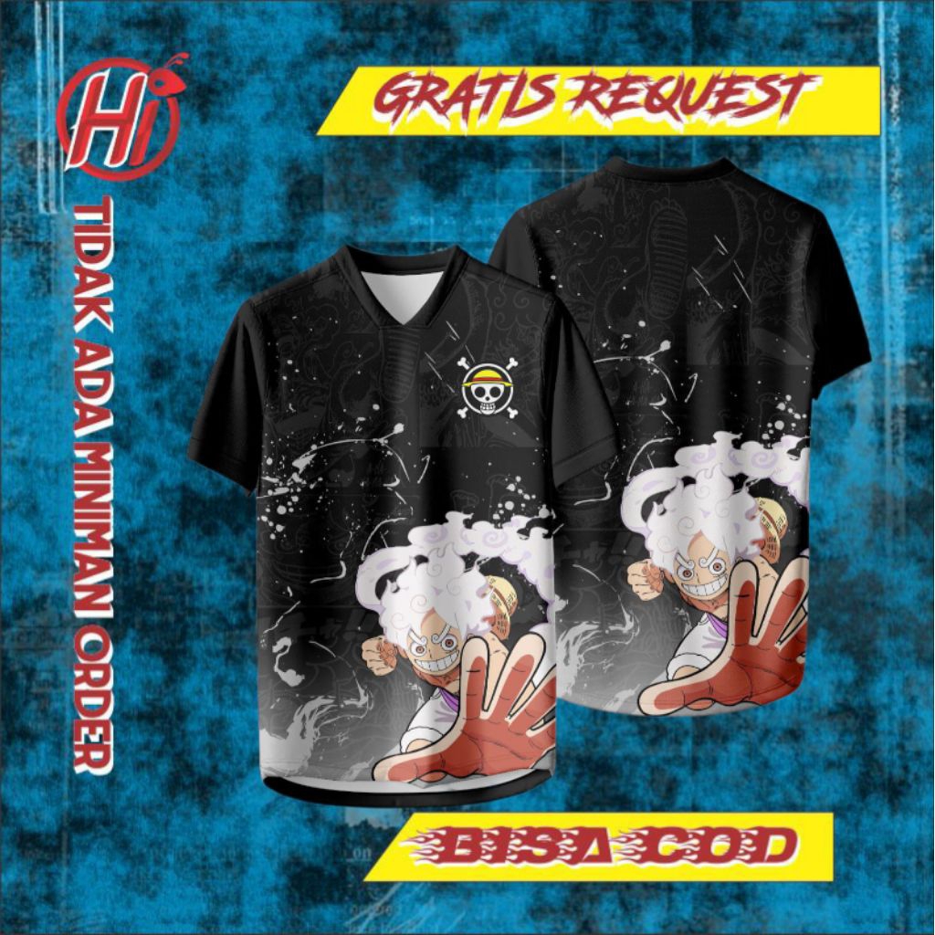 Jersey One Piece Luffy Nika