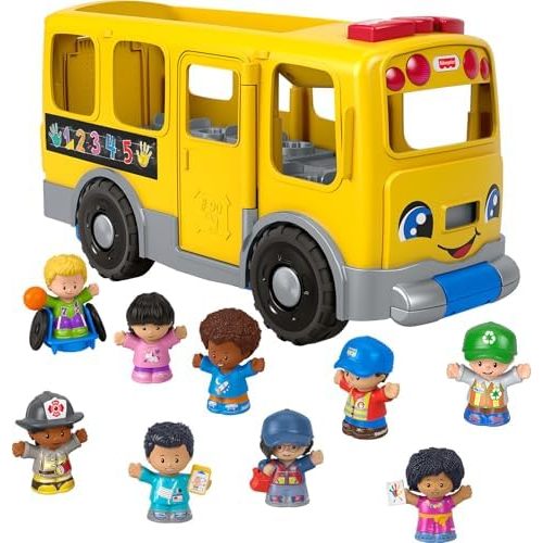 Fisher-Price Little People Toddler Toy Big Yellow School Bus & Community Heroes Set,