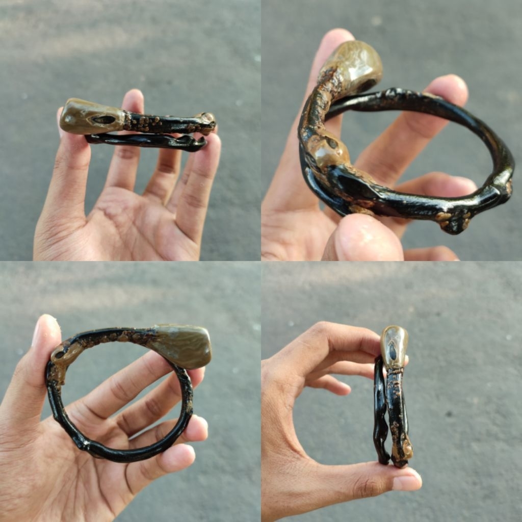 Gelang Akar Bahar Hitam Bonggol Natural Original / Akar Bahar Asli