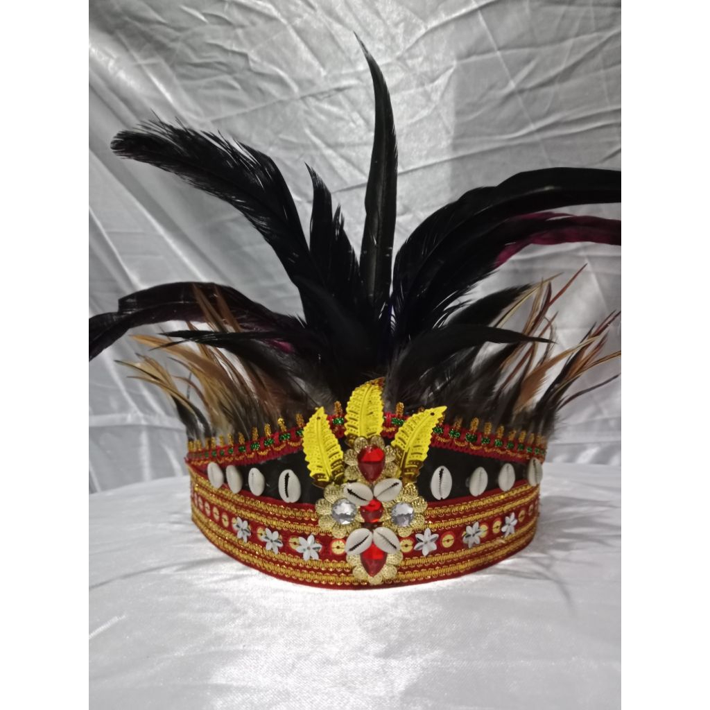 MAHKOTA bulu adat dayak/mahkota bulu adat kalimantan/aksesoris dayak