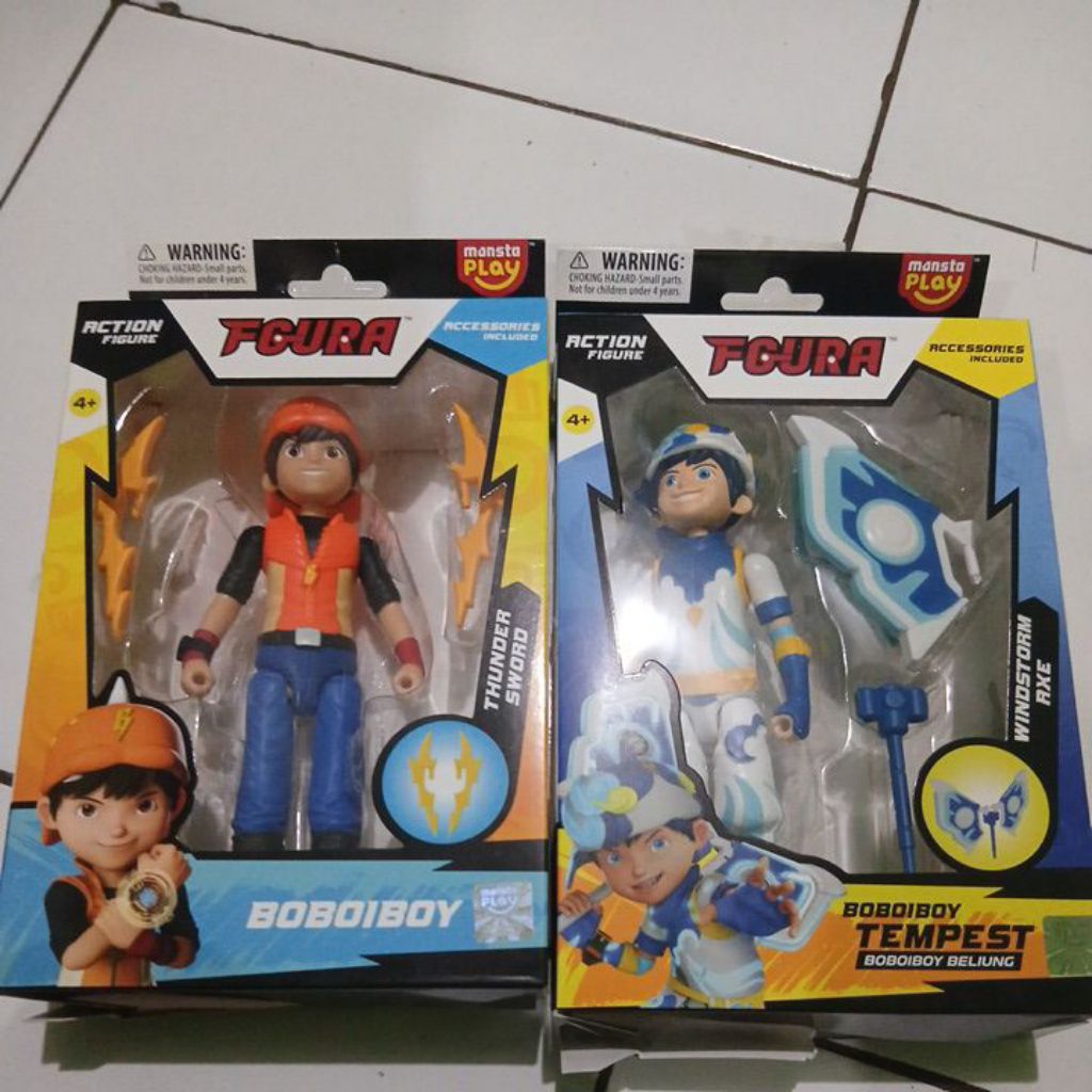Paket 2 Action Figure Boboiboy Beliung dan Standard Fgura Boboiboy