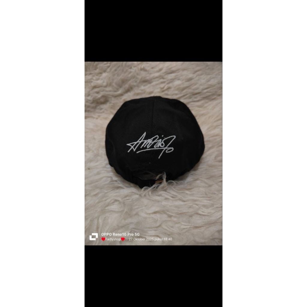 topi baseball caps bordir huruf A hitam