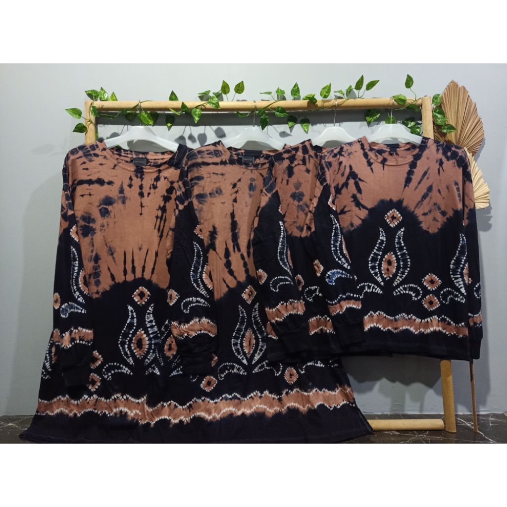 Kaos sasirangan Oblong Lengan Panjang || kaos sasirangan merah putih