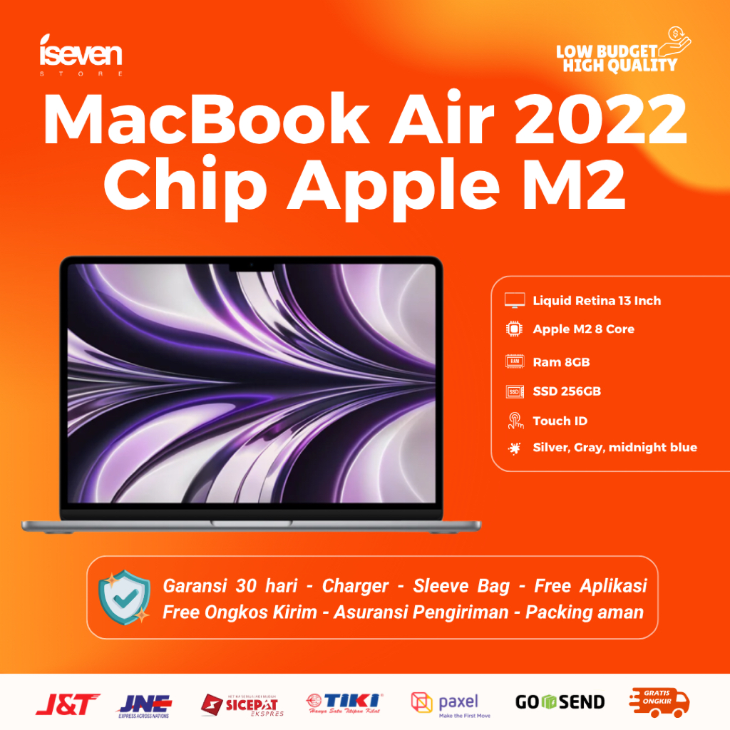 MacBook Air Retina 2022 13 Inch Chip M2 Ram 8Gb Ssd 256Gb
