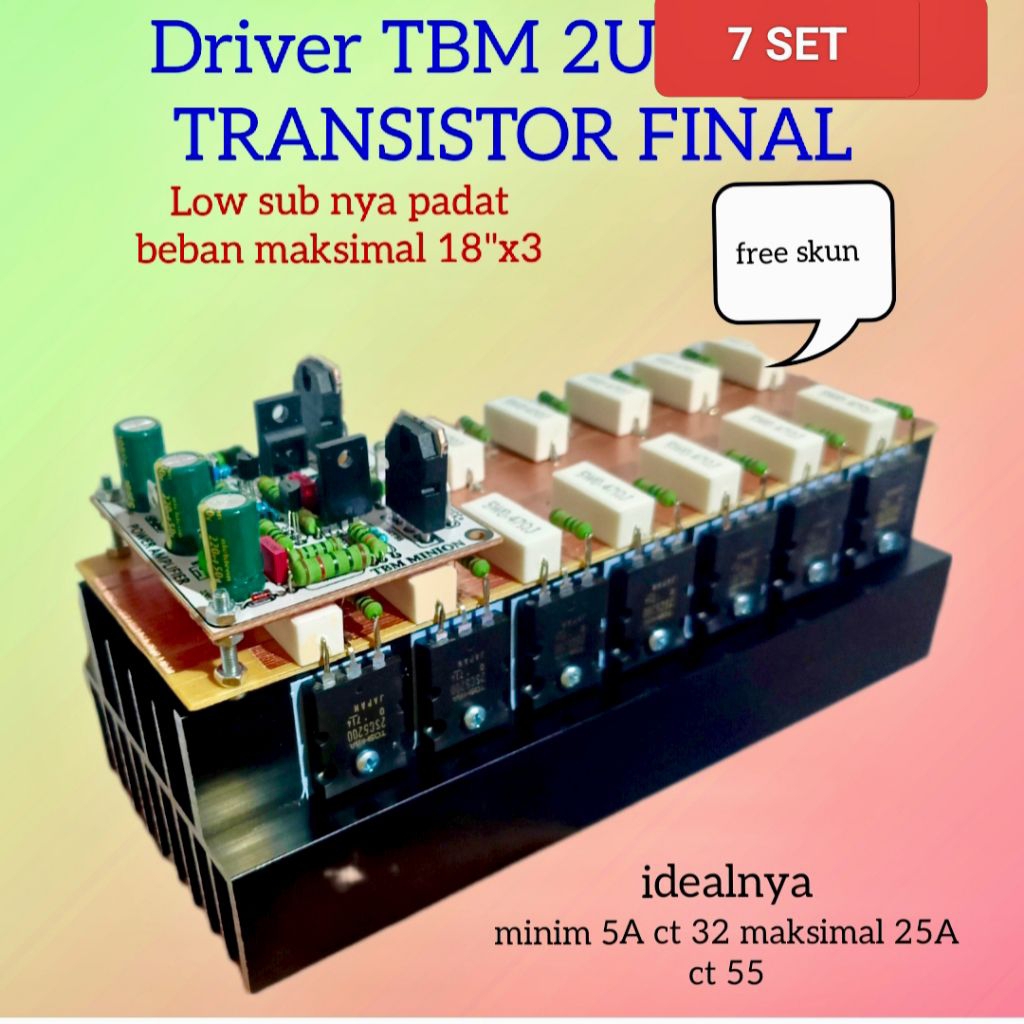 Driver TBM 2u low sub padat 7 set Transistor final Hs Hitam