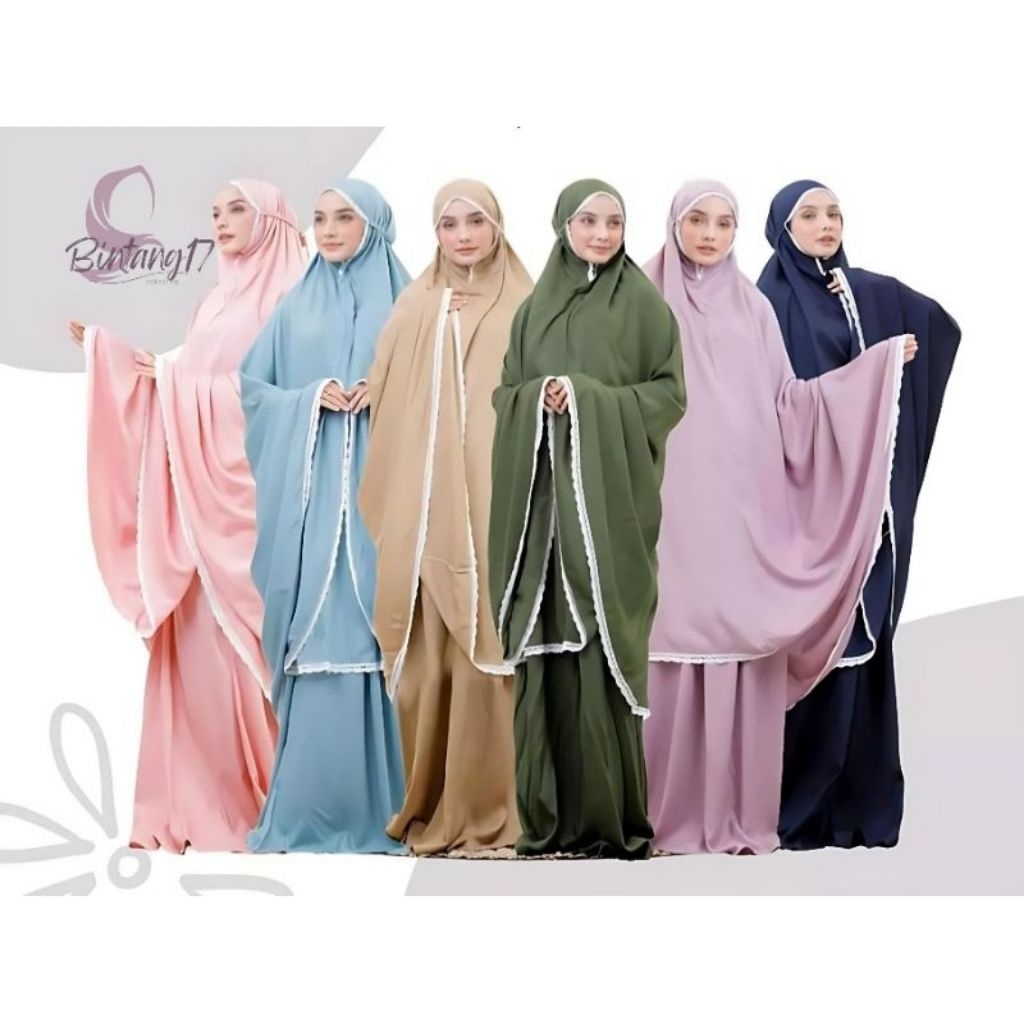 Mukenah Polos Hyget Dewasa Jumbo Amplop Renda Travel Tas Pouch