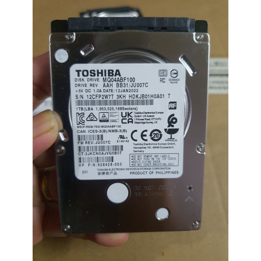Harddisk Thosiba 1TB Internal Laptop