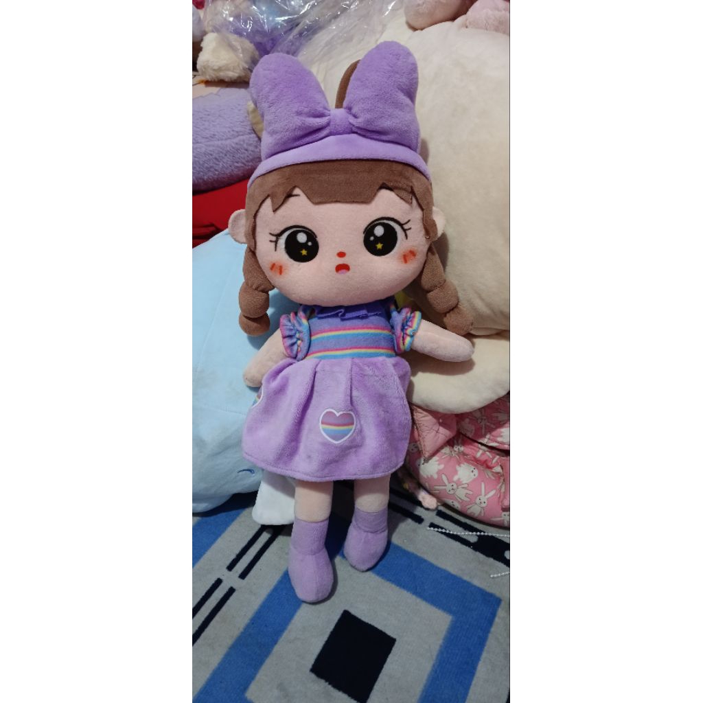 Boneka Cewek Dress Ungu / Boneka Cewek Cantik