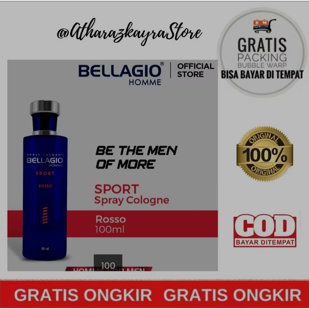 Bellagio Sport Cologne Red ROSSO 100 ml / Parfum Bellagio Sport