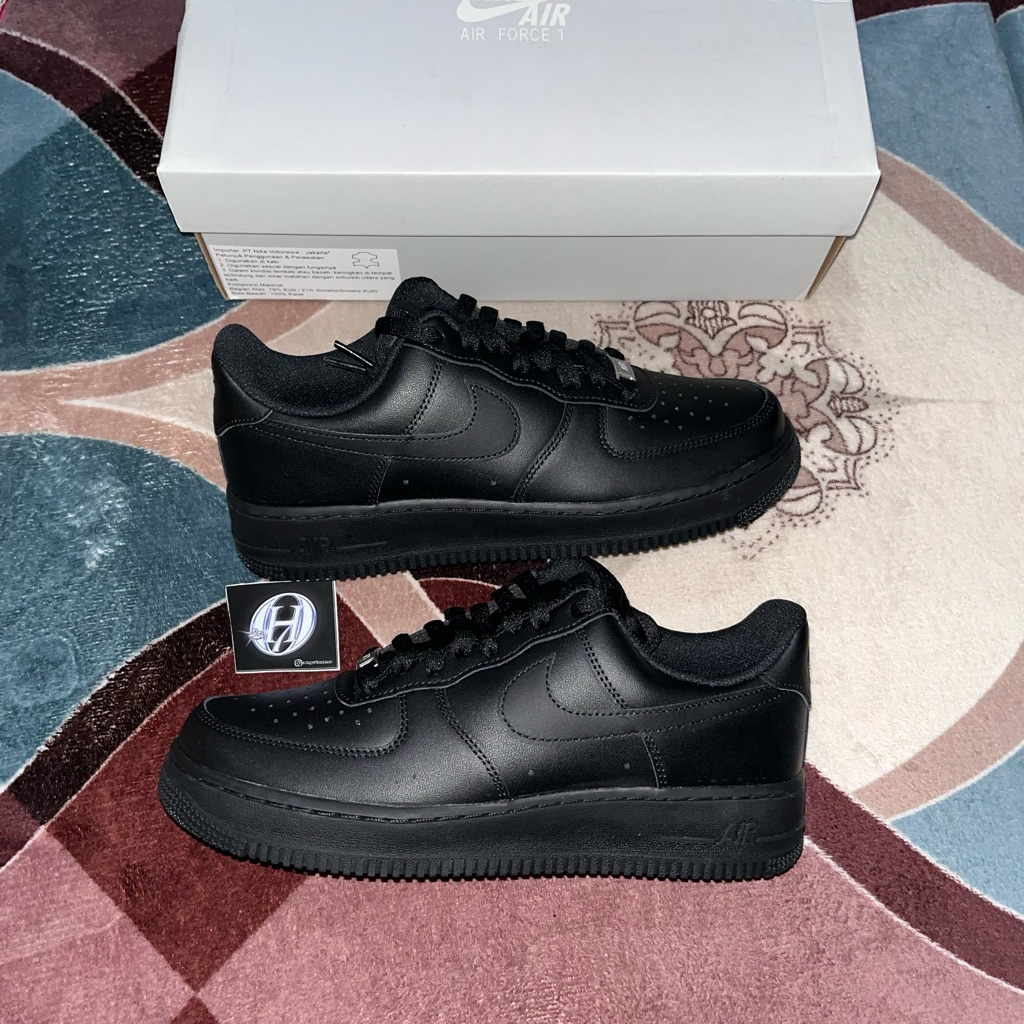 Nike Air Force 1 Triple Black Original Resmi 100%