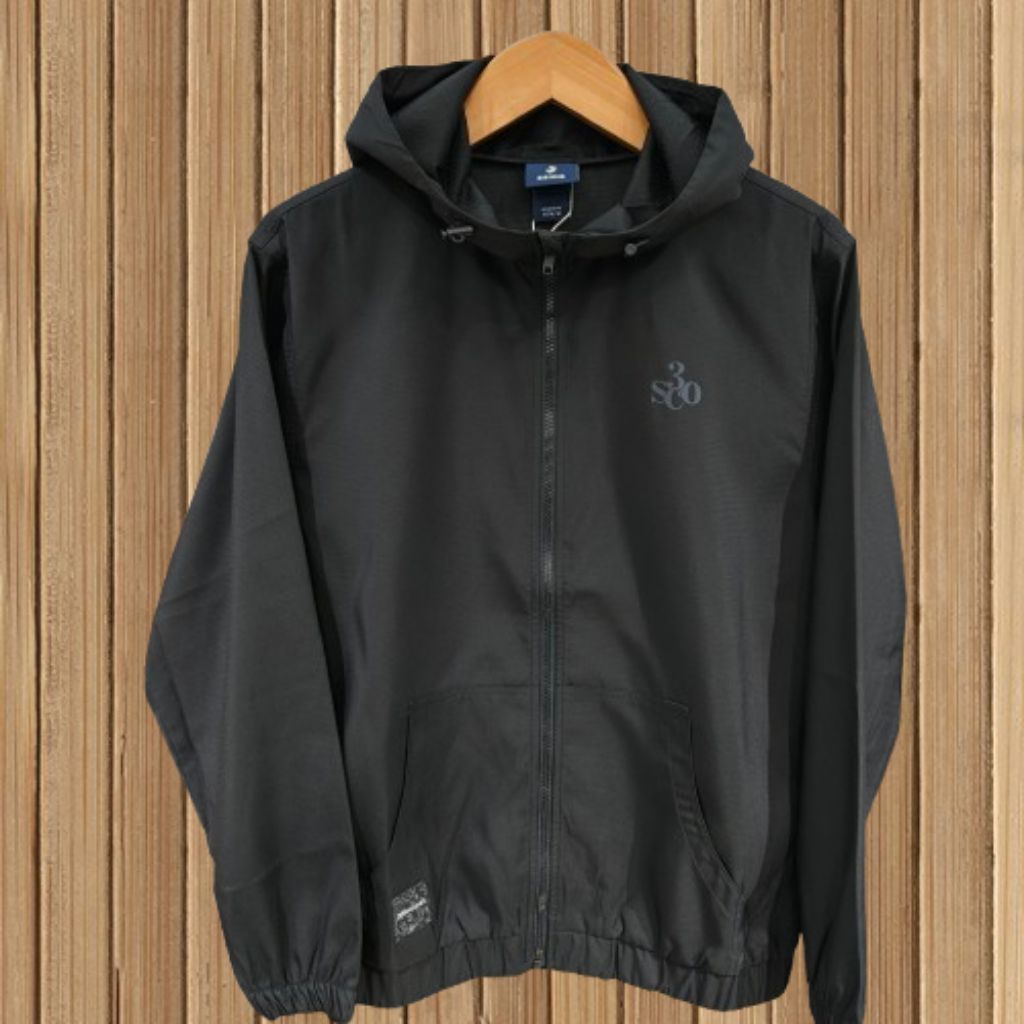 3Second Jaket Hoodie Zipper Bahan Parasut Pria Regular Fit 050425 Original