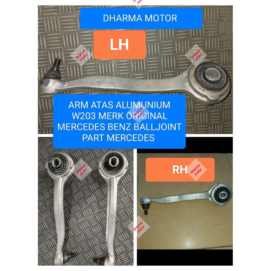ARM ATAS ALUMUNIUM W203 MERK ORIGINAL MERCEDES BENZ BALLJOINT PART set KIRI + KANAN MERCEDES BENZ