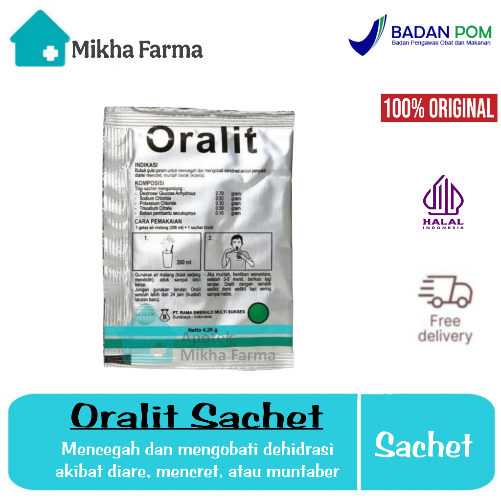 Oralit 4.24 Gr Sachet - Anti Dehidrasi Diare Anak