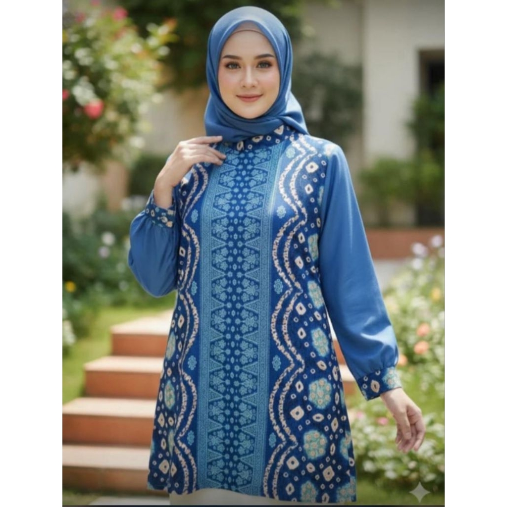 Tunik Atasan Kerja~TunikJumputanSongket~AtasanWanita