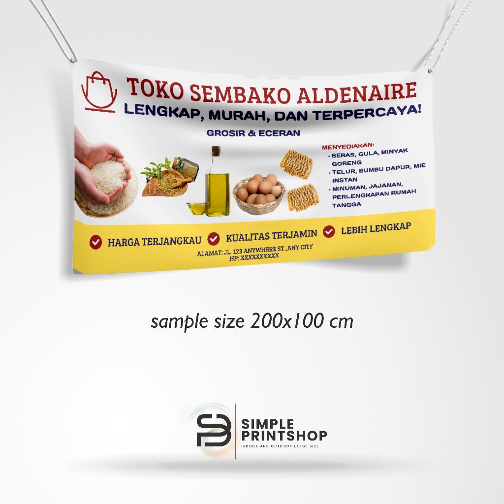 Spanduk Banner Toko Sembako Free Custom Design