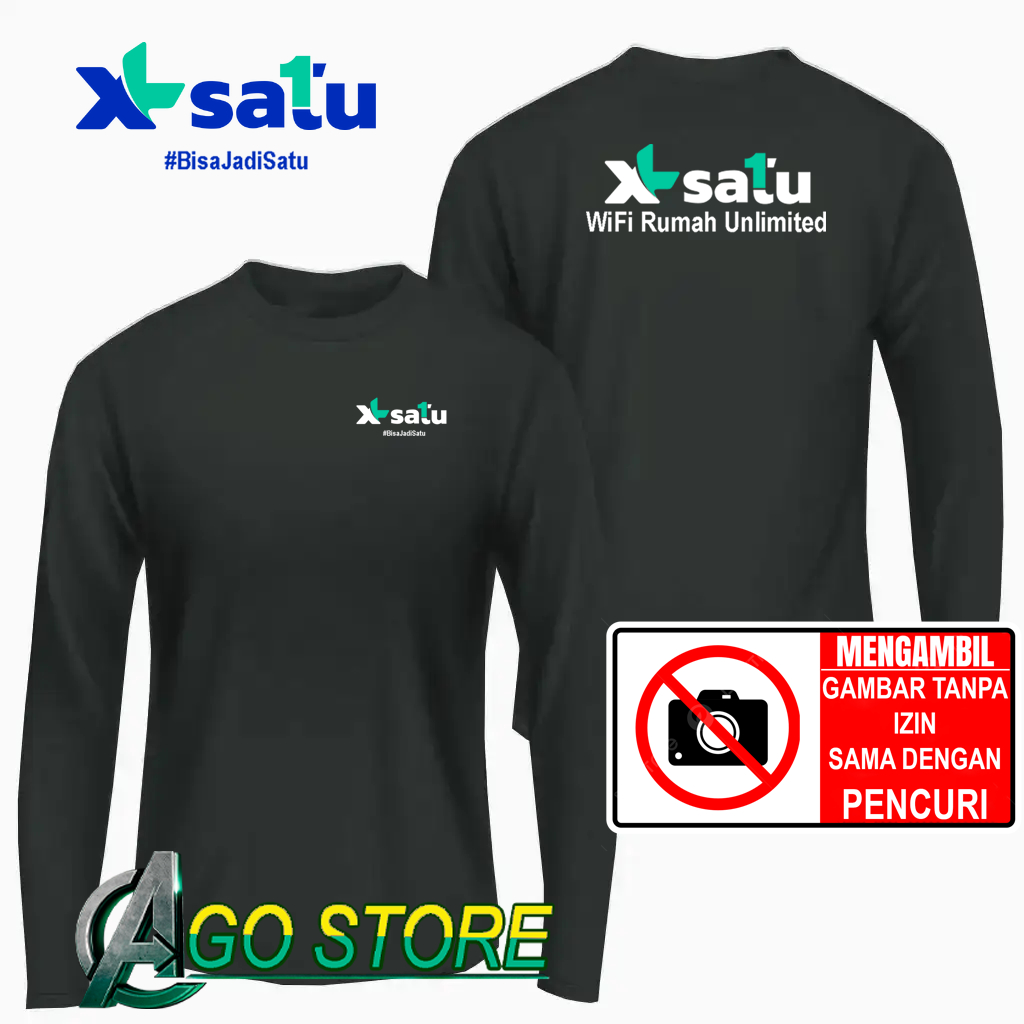 Tshirts Kerah Kaos Baju Tshirts XL SATU #BisaJadiSatu XL SATU - Wifi Rumah Unlimited Kaos Tshirt AGO