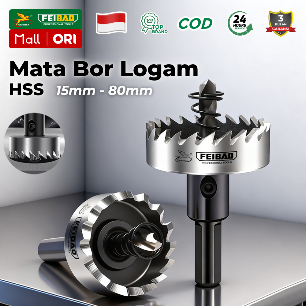 Feibao Mata bor 15mm-80mm Gergaji Lubang Logam /Pengebor Alumunium Baja Kecepatan pembukaannya cepat