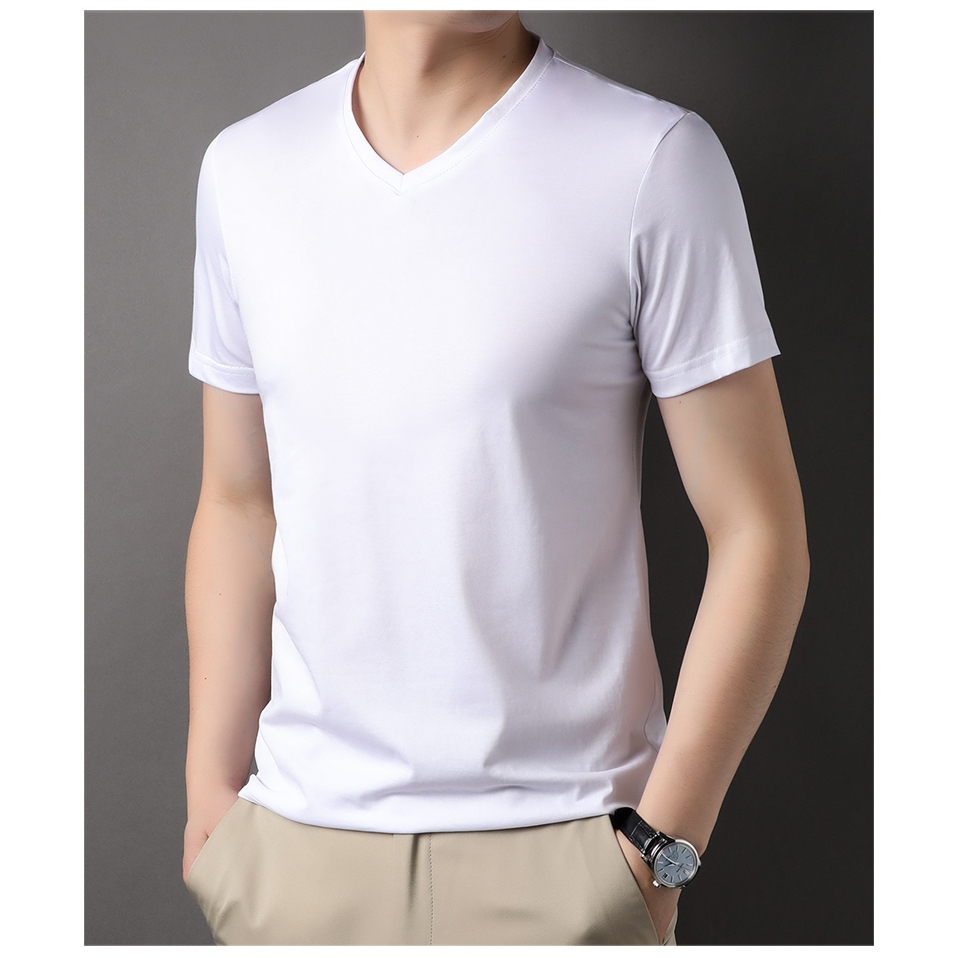 Kaos Polos Elif Pria Kerah V Baju Atasan Tshit Distro