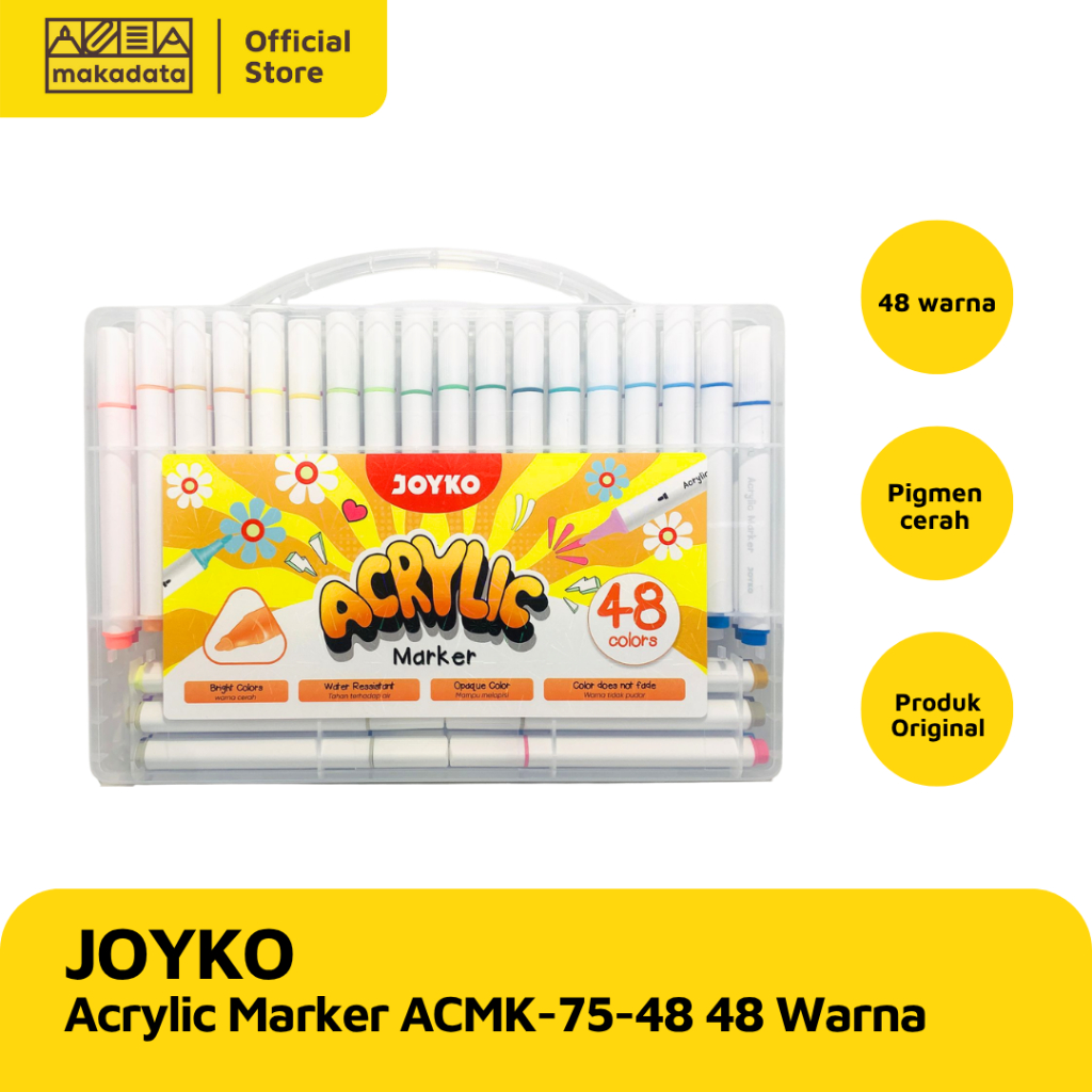 SPIDOL AKRILIK / ACRYLIC MARKER JOYKO 48 WARNA ACMK-75-48 (1 PCS) MURAH