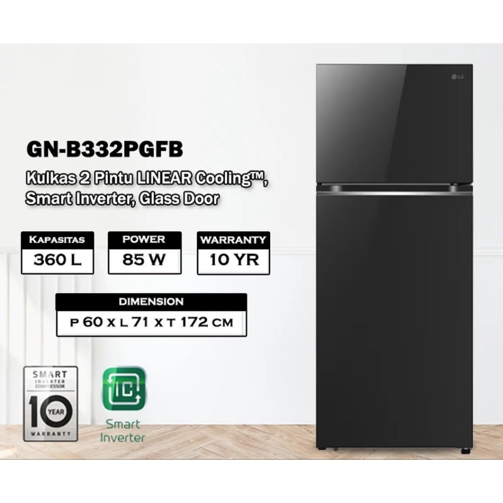 Kulkas LG Smart Inverter GN-B 332PG
